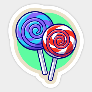 Lollipop Candy Cartoon Illustration Sticker